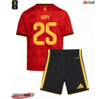 Belgia Nathan Ngoy #25 Koszulka Podstawowa dzieci MŚ 2026 Krótki Rękaw (+ krótkie spodenki)